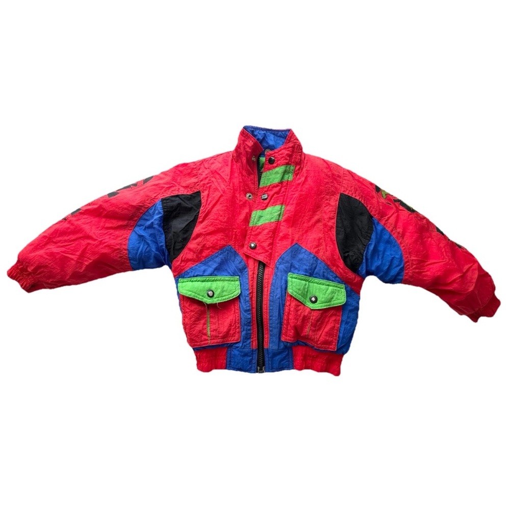 Vintage Arctic Racer 4 Winter Snow Coat Colorblock Full Zip Colorful Insulated